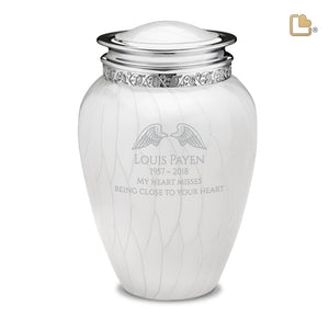 Adult Blessing Pearl Silver Cremation Urn