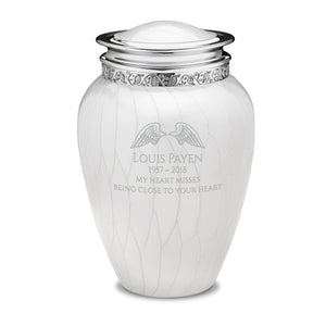 Adult Blessing Pearl Silver Cremation Urn