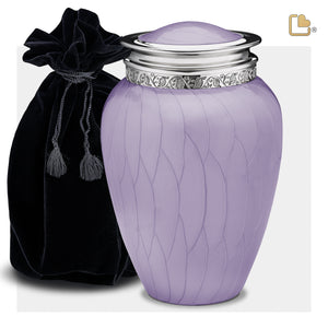 Adult Blessing Pearl Lavender Silver Cremation Urn