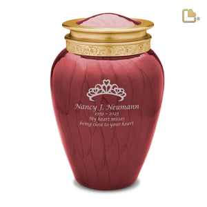 Blessing Standard Adult Urn Pearl Crimson & Brushed Gold