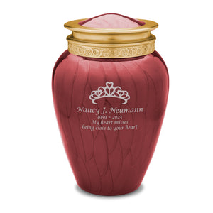 Blessing Standard Adult Urn Pearl Crimson & Brushed Gold