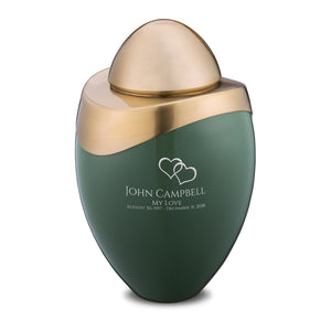 Amore Standard Adult Urn Sage Green & Brushed Gold