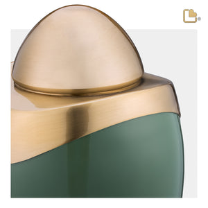 Amore Standard Adult Urn Sage Green & Brushed Gold