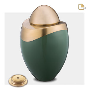 Amore Standard Adult Urn Sage Green & Brushed Gold