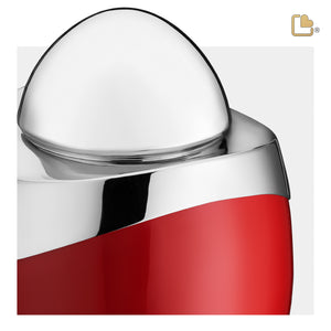 Amore Standard Adult Urn Red & Polished Silver