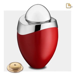 Amore Standard Adult Urn Red & Polished Silver