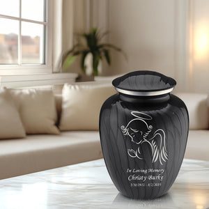 Adult Embrace Pearl Black Angel Cremation Urn