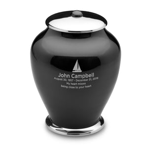 Adult Tall Simplicity Midnight Cremation Urn - COMFORT™ by LoveUrns®