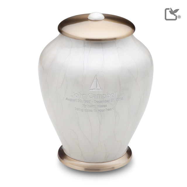 Adult Tall Simplicity Pearl Cremation Urn - COMFORT™ by LoveUrns®