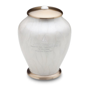 Adult Tall Simplicity Pearl Cremation Urn - COMFORT™ by LoveUrns®