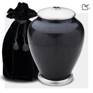 Adult Tall Simplicity Midnight Pearl Cremation Urn - COMFORT™ by LoveUrns®