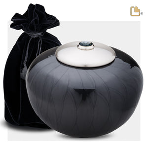 Adult Round Simplicity Midnight Pearl Cremation Urn