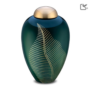 Adult Emerald Leaf Cremation Urn - COMFORT™ by LoveUrns®