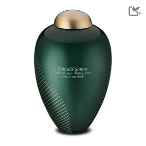 Adult Emerald Leaf Cremation Urn - COMFORT™ by LoveUrns®