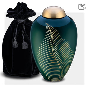 Adult Emerald Leaf Cremation Urn - COMFORT™ by LoveUrns®