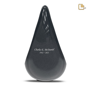 Adult TearDrop Brushed Pewter Midnight Cremation Urn