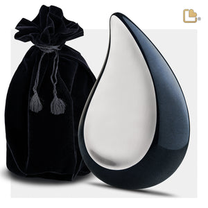 Adult TearDrop Brushed Pewter Midnight Cremation Urn