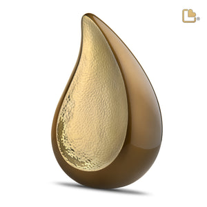 Adult TearDrop Hammered Gold Bronze Cremation Urn