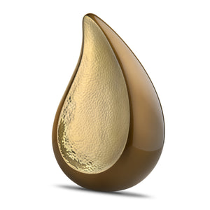 Adult TearDrop Hammered Gold Bronze Cremation Urn