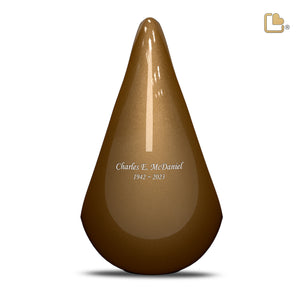 Adult TearDrop Hammered Gold Bronze Cremation Urn