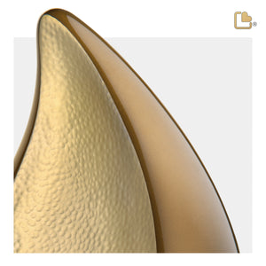 Adult TearDrop Hammered Gold Bronze Cremation Urn