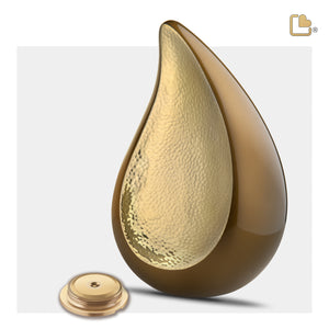 Adult TearDrop Hammered Gold Bronze Cremation Urn