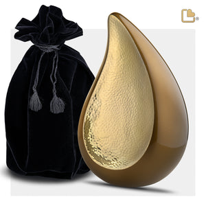 Adult TearDrop Hammered Gold Bronze Cremation Urn