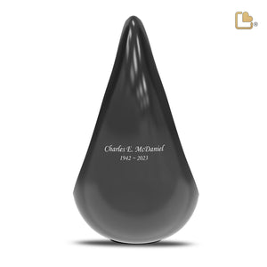 Adult TearDrop Hammered Silver Cremation Urn