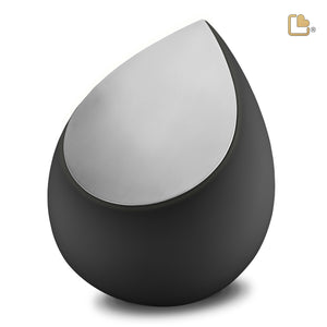 Drop Standard Adult Urn Black & Brushed Pewter