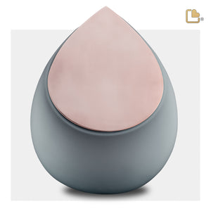 Drop Standard Adult Urn French Grey & Brushed Rose Gold