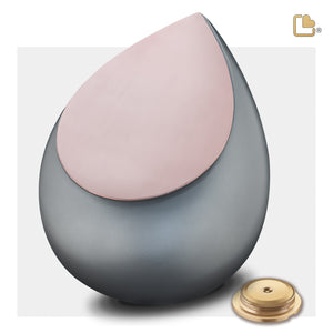 Drop Standard Adult Urn French Grey & Brushed Rose Gold