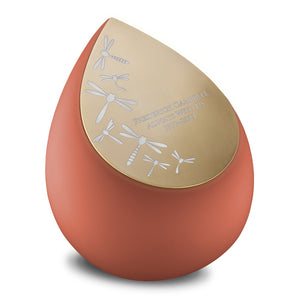 Drop Standard Adult Urn Terracotta & Brushed Gold