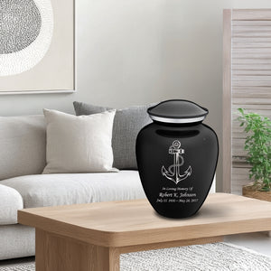 Adult Embrace Black Anchor Cremation Urn