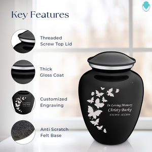 Adult Embrace Black Butterfly Cremation Urn