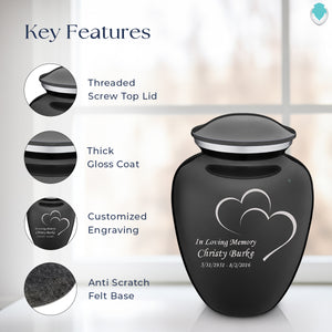 Adult Embrace Charcoal Hearts Cremation Urn