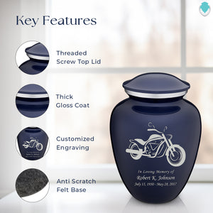 Adult Embrace Cobalt Motorcycle Cremation Urn