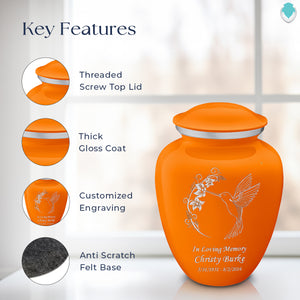 Adult Embrace Burnt Orange Hummingbird Cremation Urn