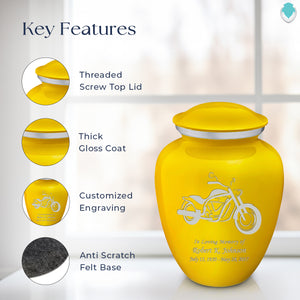 Adult Embrace Yellow Motorcycle Cremation Urn