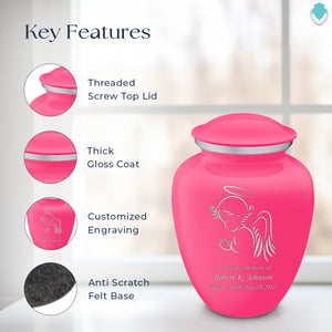 Adult Embrace Bright Pink Angel Cremation Urn