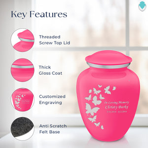 Adult Embrace Bright Pink Butterfly Cremation Urn