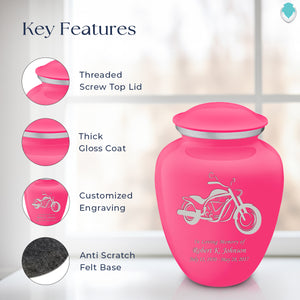 Adult Embrace Bright Pink Motorcycle Cremation Urn