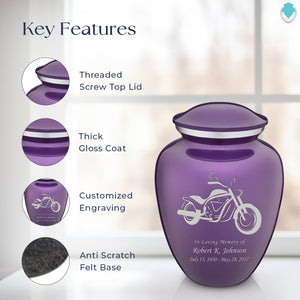 Adult Embrace Purple Motorcycle Cremation Urn