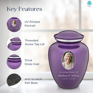 Adult Embrace Purple Portrait Cremation Urn