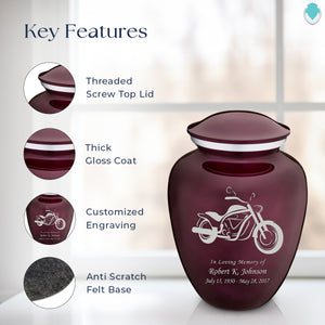 Adult Embrace Cherry Purple Motorcycle Cremation Urn