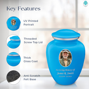 Adult Embrace Racing Blue Portrait Cremation Urn