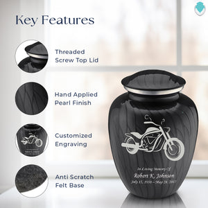 Adult Embrace Pearl Black Motorcycle Cremation Urn