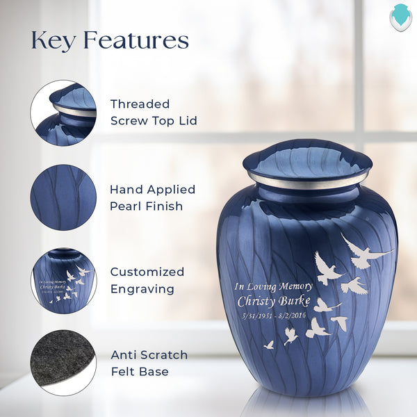 Mourning doves | Adult Cremation Urn | Inlaid Mother of cheapest Pearl ash Urn | Urn with Doves