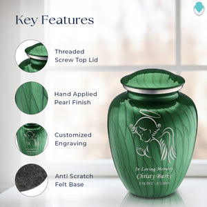 Adult Embrace Pearl Green Angel Cremation Urn