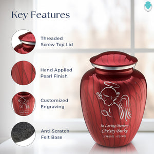 Adult Embrace Pearl Candy Red Angel Cremation Urn