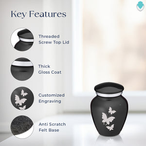 Keepsake Embrace Charcoal Butterflies Cremation Urn